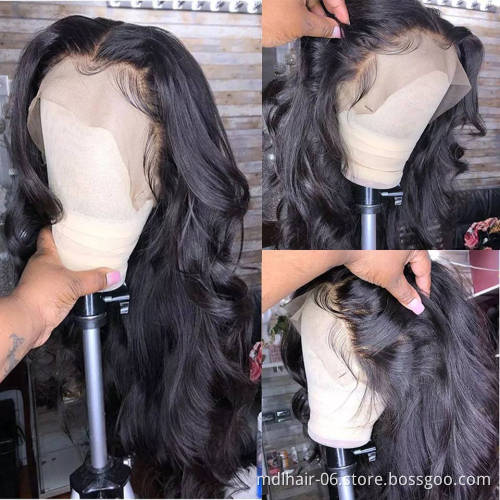 10A Raw Human Hair Wigs Indian Raw Hair Lace Closure Wig Body Wave Human Hair Wigs